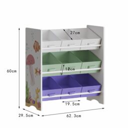 Home Source Kids 3 Tie Storage Toy Storage With Nine Storage Boxes Organiser - thumbnail 7