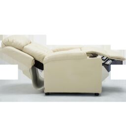 More4Homes Studio Leather Recliner With Drink Holders Sofa Armchair in Cream - thumbnail 4