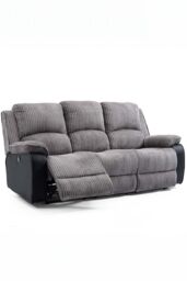 More4Homes Postana 3 Seater Electric High Back Jumbo Cord Fabric Recliner Sofa in Grey - thumbnail 3