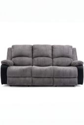 More4Homes Postana 3 Seater Electric High Back Jumbo Cord Fabric Recliner Sofa in Grey - thumbnail 5