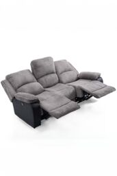More4Homes Postana 3 Seater Electric High Back Jumbo Cord Fabric Recliner Sofa in Grey - thumbnail 4
