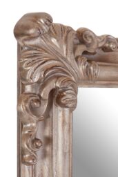 Orsina Luxe Gold Wall Mirror With Floral Corners & Ridged Frame, Decorative Square Mirror, Statement Wall Mirror in Silver - thumbnail 3