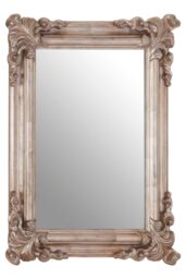 Orsina Luxe Gold Wall Mirror With Floral Corners & Ridged Frame, Decorative Square Mirror, Statement Wall Mirror in Silver - thumbnail 2