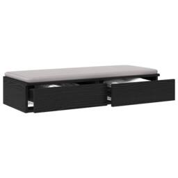 Berkfield Home Black Bed Drawers - 100x36.5x16.5 cm - Made of Engineered Wood - thumbnail 3