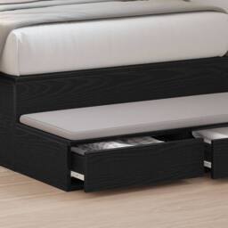 Berkfield Home Black Bed Drawers - 100x36.5x16.5 cm - Made of Engineered Wood - thumbnail 4