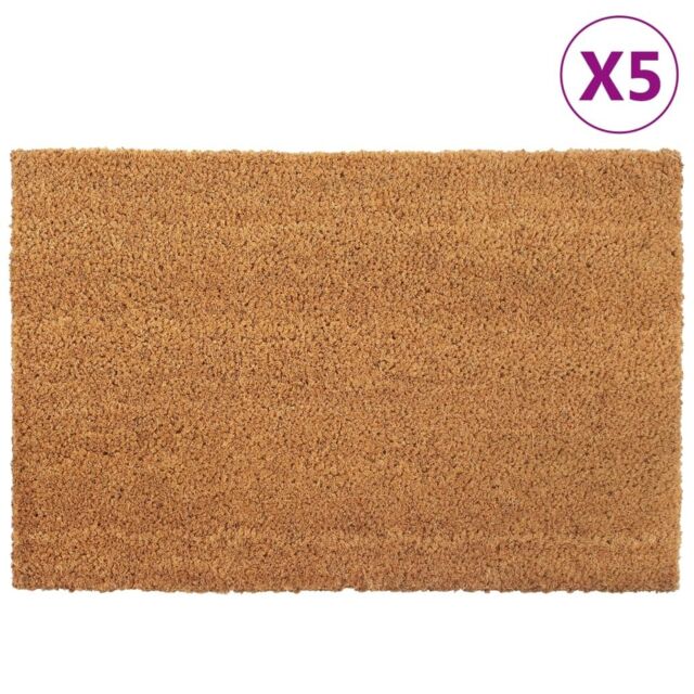 Berkfield Home Door Mats 5 pcs Natural 40x60 cm Tufted Coir in Brown - image 1