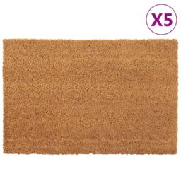 Berkfield Home Door Mats 5 pcs Natural 40x60 cm Tufted Coir in Brown - thumbnail 1