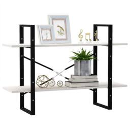 Berkfield Home Decorative 2-Tier Book Cabinet White 100x30x70 cm Solid Pine Wood - Size: 100 x 30 x 70 cm - thumbnail 4