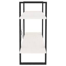 Berkfield Home Decorative 2-Tier Book Cabinet White 100x30x70 cm Solid Pine Wood - Size: 100 x 30 x 70 cm - thumbnail 6