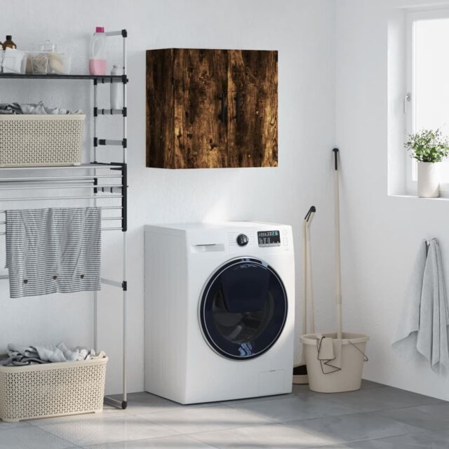 Berkfield Home Wall Cabinet Smoked Oak 60x31x60 cm Engineered Wood in Brown - Size: 60 x 31 x 60 cm - image 1