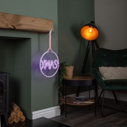 Samuel Alexander 51cm x 30cm Neon Flex Christmas Bauble with Multi-Coloured LEDs - Size: 51 cm x 30 cm - thumbnail 3