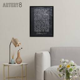 "Artery8 Hebrews 12 1 2 Fix Our Eyes on Jesus Bible Quote Framed Canvas Wall Art Print in Grey - Size: W12"" x H16""" - thumbnail 3