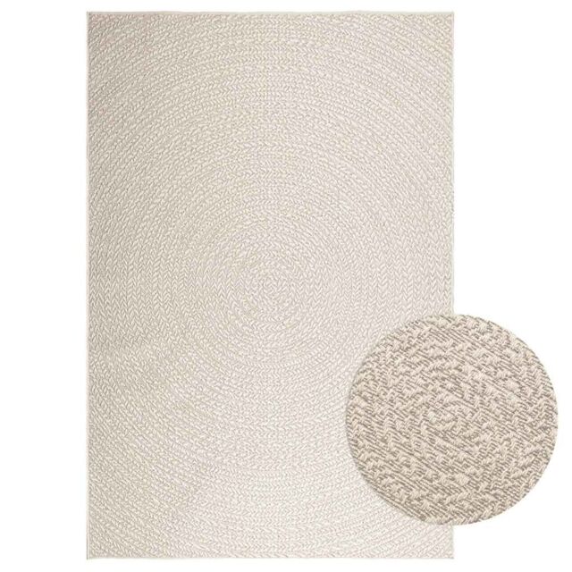 Berkfield Home Rug ZIZUR Cream 160x230 cm Jute Look Indoor & Outdoor - Size: Medium - image 1