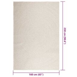 Berkfield Home Rug ZIZUR Cream 160x230 cm Jute Look Indoor & Outdoor - Size: Medium - thumbnail 9