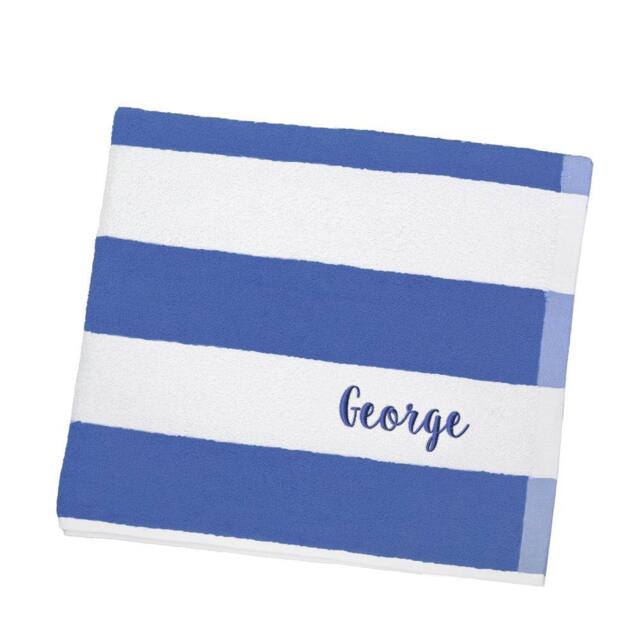 Duncan Stewart Personalised Striped Pool Towel in Blue - image 1