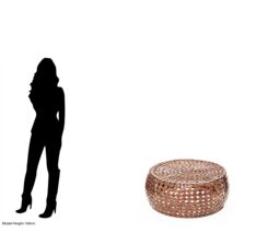Orsina Iron Pebble Coffee Table, Modern Coffee Table, Industrial Coffee Table, Contemporary Drum Coffee Table in Gold - thumbnail 3
