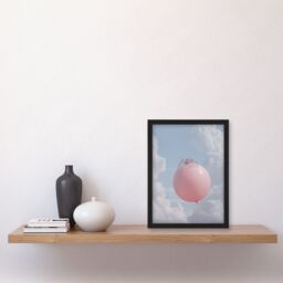 Artery8 Cute Jumping Spider on a Floating Pink Balloon Framed Art Print - Size: A4 - thumbnail 4