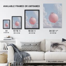Artery8 Cute Jumping Spider on a Floating Pink Balloon Framed Art Print - Size: A4 - thumbnail 3