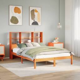 Berkfield Home Bookcase Bed without Mattress Wax Brown 140x190 cm Solid Wood Pine - thumbnail 2