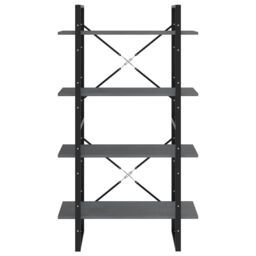 Berkfield Home 4-Tier Book Cabinet Grey 80x30x140 cm Solid Pine Wood - Size: 80 x 30 x 140 cm - thumbnail 5