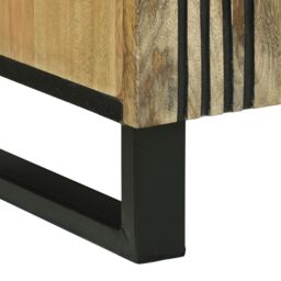 Berkfield Home TV Cabinet, 105 x 33.5 x 46 cm, made from solid mango wood & engineered wood in Beige - Size: 105 x 33.5 x 46 cm - thumbnail 8