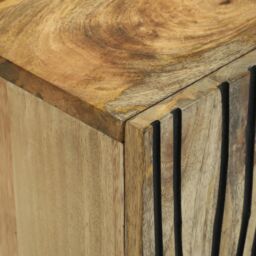 Berkfield Home TV Cabinet, 105 x 33.5 x 46 cm, made from solid mango wood & engineered wood in Beige - Size: 105 x 33.5 x 46 cm - thumbnail 6
