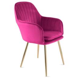 Genesis Muse Velvet Accent Chairs Pair Upholstered Modern Chairs with Backrest in Fuchsia - Size: 2 Pack - thumbnail 6