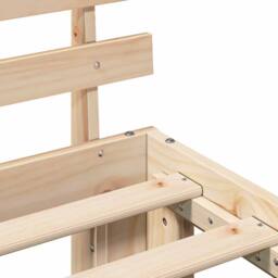 Berkfield Home Pine Wood Bed Frame Natural wood Solid Pine wood 90 x 190 cm in Brown - thumbnail 8