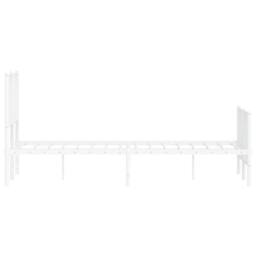 Berkfield Home Metal Bed Frame without Mattress with Footboard¬†White 120x200cm in White - Size: Small Double - thumbnail 6