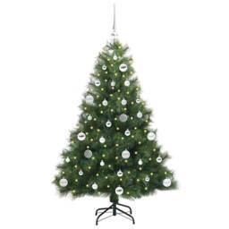 Berkfield Home Realistic Artificial Christmas Tree with 150 LEDs Green 150 cm PE - thumbnail 1