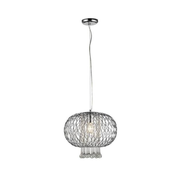 Netlighting Chelsie Large Ceiling Pendant 1 Light Polished Chrome Clear Glass in Silver - image 1