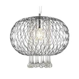 Netlighting Chelsie Large Ceiling Pendant 1 Light Polished Chrome Clear Glass in Silver - thumbnail 5