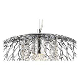 Netlighting Chelsie Large Ceiling Pendant 1 Light Polished Chrome Clear Glass in Silver - thumbnail 6