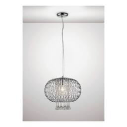 Netlighting Chelsie Large Ceiling Pendant 1 Light Polished Chrome Clear Glass in Silver - thumbnail 2