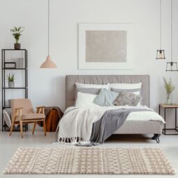 THE RUGS Soft Moroccan Diamond Shaggy Rugs & Runners Ivory Beige Living Room - Size: 180 cm x 270 cm - thumbnail 8