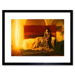 Artery8 Henry Tanner The Annunciation 1898 Mary & Archangel Gabriel Flame Religion Christianity Artwork Framed Wall Art Print 12X16 Inch in Black - thumbnail 1