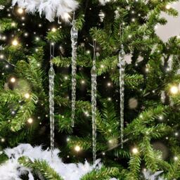 Melody Maison Set Of 4 Large Clear Acrylic Icicles - 29cm - thumbnail 5
