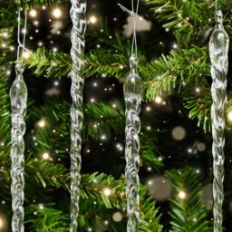 Melody Maison Set Of 4 Large Clear Acrylic Icicles - 29cm - thumbnail 6