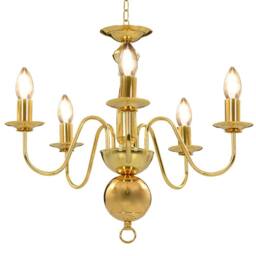 Berkfield Home Chandelier Golden 5 x E14 Bulbs in Gold - thumbnail 2