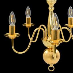 Berkfield Home Chandelier Golden 5 x E14 Bulbs in Gold - thumbnail 8