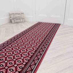 runrug Hallway Carpet Runner Rug - Soft & Comfy, 9mm - 'Heriz' in Dark Red - Size: 60 cm x 150 cm - thumbnail 4