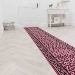 runrug Hallway Carpet Runner Rug - Soft & Comfy, 9mm - 'Heriz' in Dark Red - Size: 60 cm x 150 cm - thumbnail 3