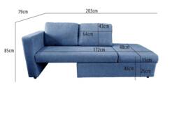 DS Living The Brenta 2 Seater Slide Storage Sofa in Navy - thumbnail 9