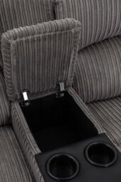 More4Homes Postana Single Motor Rise Recliner 2 Seater Cord Drinks Console Sofa in Grey - thumbnail 5