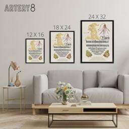 "Artery8 Dog Tooth Violet & Butterflies Calligraphy Framed Canvas Wall Art in White - Size: W12"" x H16""" - thumbnail 4