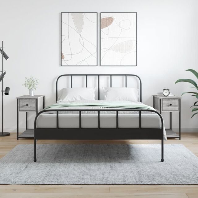 Berkfield Home Bedside Cabinets 2 pcs Grey Sonoma 30x60x60 cm Engineered Wood - Size: 30 x 60 x 60 cm - image 1