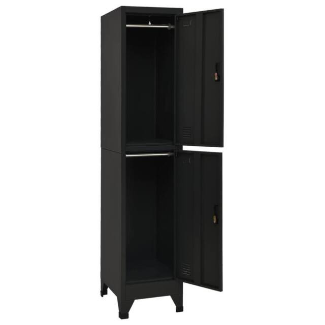 Berkfield Home Locker Cabinet Black 38x45x180 cm Steel - Size: 38 x 45 x 180 cm - image 1