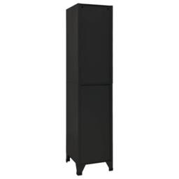 Berkfield Home Locker Cabinet Black 38x45x180 cm Steel - Size: 38 x 45 x 180 cm - thumbnail 5