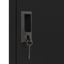 Berkfield Home Locker Cabinet Black 38x45x180 cm Steel - Size: 38 x 45 x 180 cm - thumbnail 7