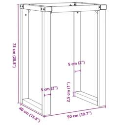 Berkfield Home Dining Table Legs O-Frame 50x40x73 cm Steel in Black - Size: 50 x 40 x 73 cm - thumbnail 9
